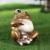 Garden figure "Frog rest" brown, 20cm