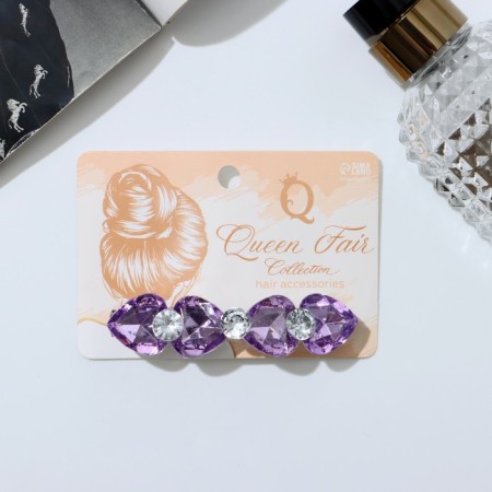 Hair hairpin "City" hearts, 8 cm, mix-1