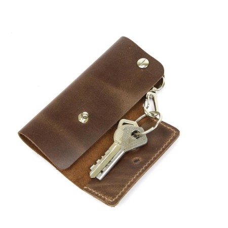 Key case, brown dark. Pul-up-1