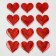Decorative hearts, set 12 pcs., Size 1 pcs: 6.5 × 6 cm, red color
