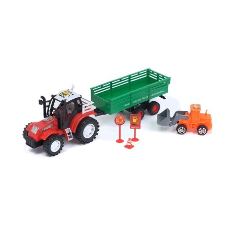 Tractor inertial "Farmer", with a trailer, color mix-9