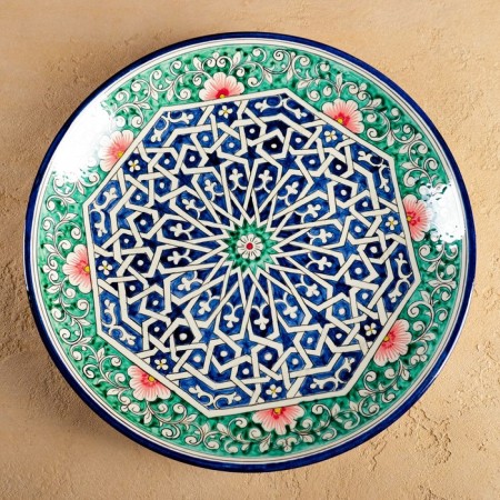 Largan Rishtan ceramics "Patterns", 32 cm, green-1
