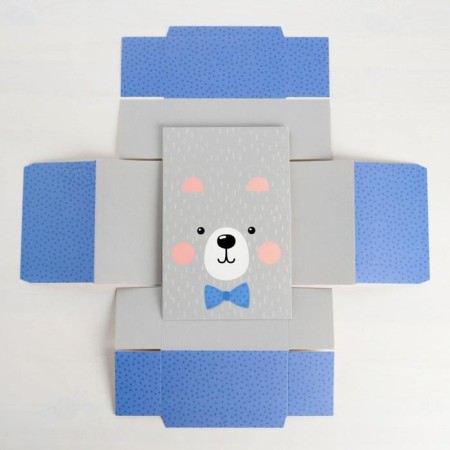 Gift folding box, packaging, "bear cub", 15 x 15 x 8 cm-6