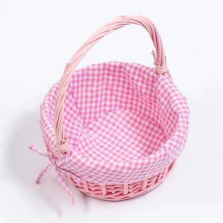 Wicker basket, 22 x 22 x 11 x 27 cm, pink-3