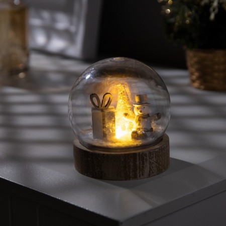 LED figure "Shard with a snowman" 8 × 8.5 × 8 cm, wood, plastic, batteries AG13x3, glow warm white