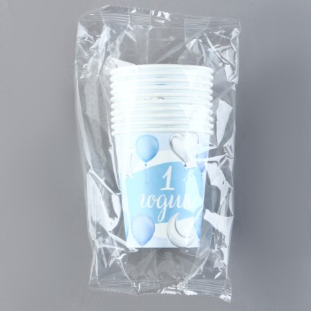 A one -time paper glass "1 year old", 250ml.-3