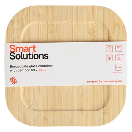 Smart Solutions baking and storage container with bamboo cover, 800 ml-3
