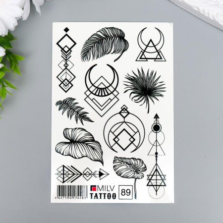 Tattoo on the body "Signs" 10x15 cm