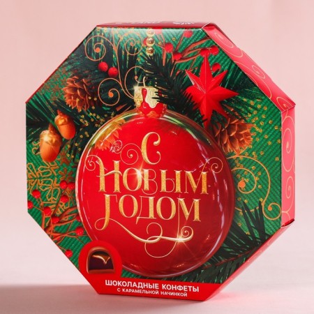 Sweets in the box with a hexagon "Happy New Year", 150 g.-2