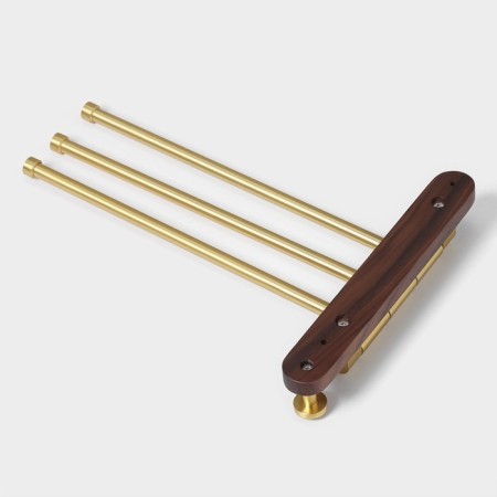 Holder for towels Stölz Hölzern Premiere, walnut wood, aluminum, brown color-4