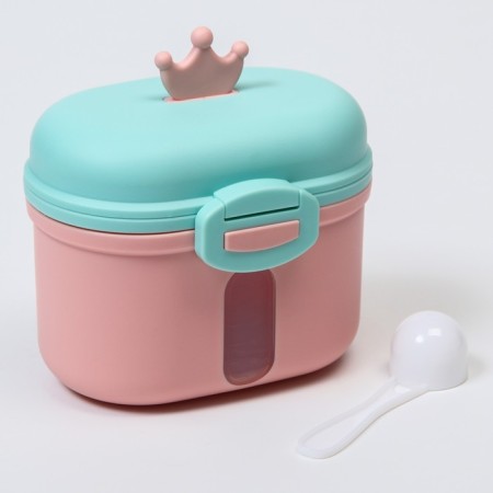 Container for storage of baby food "Crown", 240 gr., Pink color-2