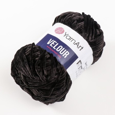 Yarn "Velour" 100% micropoliester 170m/100g (842 black)-1