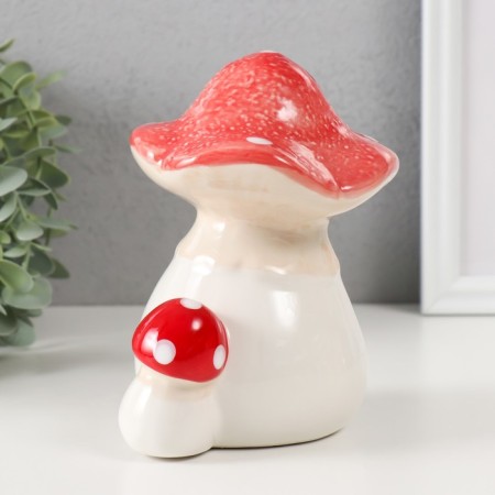Piggy bank Ceramics "Two fly agaric" 12x9x15.5 cm-1