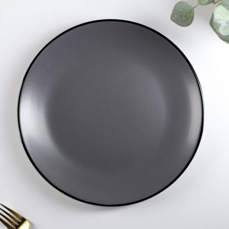 Board ceramic dining shares "Vanilla", d = 27 cm, color gray color