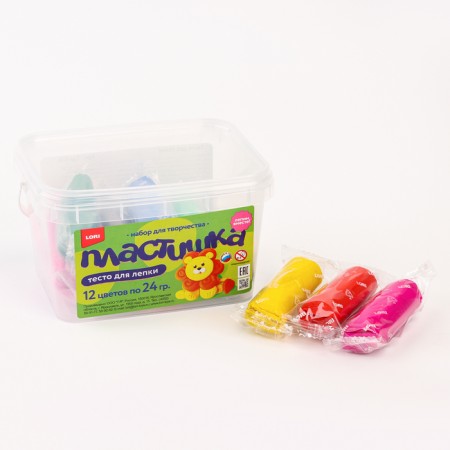 Plashka modeling dough, 12 colors 24 g.-1