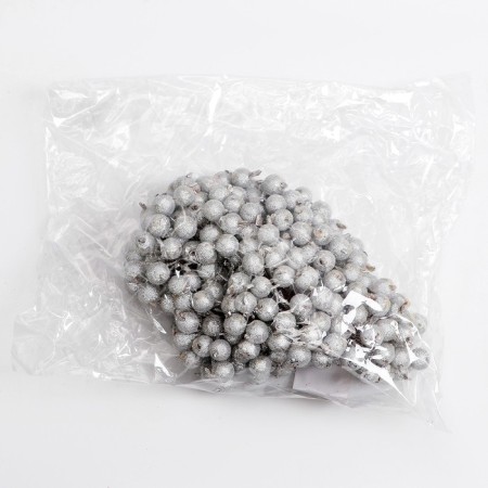 Decorative berries, silver, 7 × 6 × 7 cm, 40 berries-5