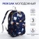 School backpack from textiles on lightning, 3 pockets, blue color