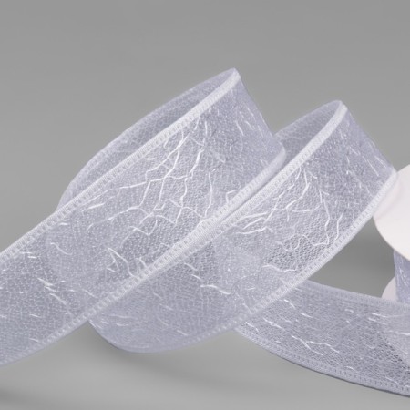 Decorative tape "Web", 25 mm, 23 ± 1 m, white color No. 7