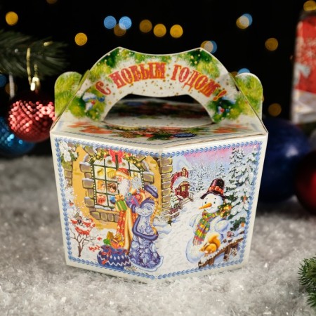 Gift box "New Year's History", 19.5 x 16.7 x 19.7 cm-1