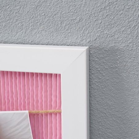 Photo frame Plastic in 8 photos 9x13 cm "Pink" with clothespins, white 50x40x1.2 cm-2