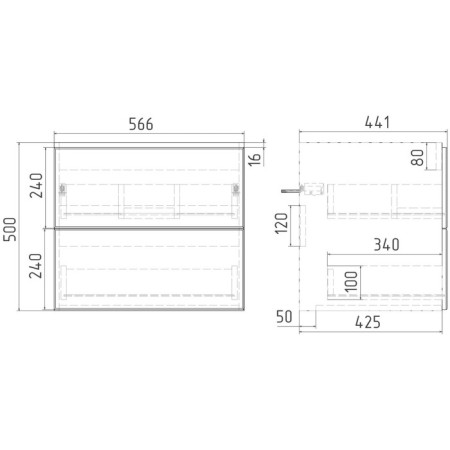 Viant Viant "Sofia" 2 boxes, suspended, 430x560x500 mm, with COMO 60 sink-4