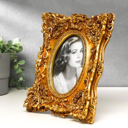 Photo frame Polystone 10x15 cm "Royal pattern" gold 24.5x20 cm-1