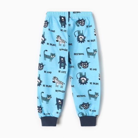 Pajamas for boys, blue color, height 110 cm-11
