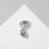 Brooch "Notka", white color in silver