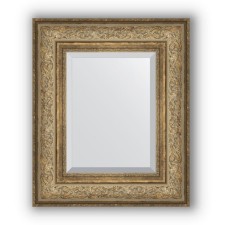Mirror with fatset in the baguette frame - Antique bronze vignette 109 mm, 50 x 60 cm, evoForm