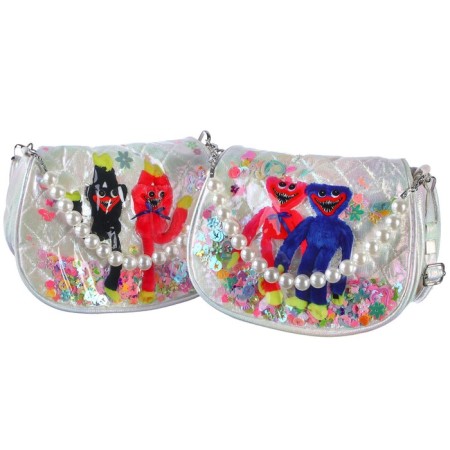 Children's bag on the valve, 6x12x16 cm, adjustable belt, white mix-2