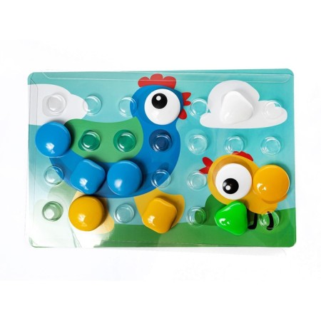 Mosaic for the smallest Baby Toys "Turtle", 5 colors, 32 elements-2