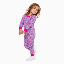 Pajamas for girls, lilac color/stars and hearts, height 92 cm