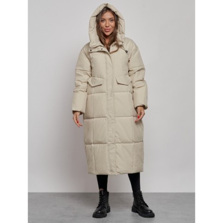 Coat insulated winter female, size 44, color light-beige-3