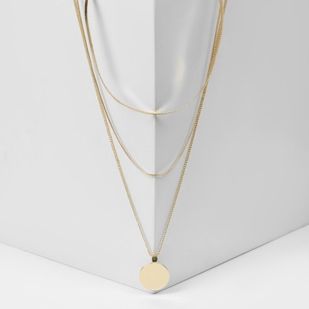 Piece "chain" classic disk, color gold, 50 cm