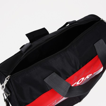 Sports bag with lightning, long belt, black/red color-2