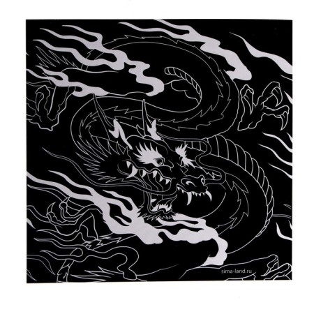Set of engravings "Dragons", 2 pcs, 19x19 cm, with a metallic effect "Gold"-3