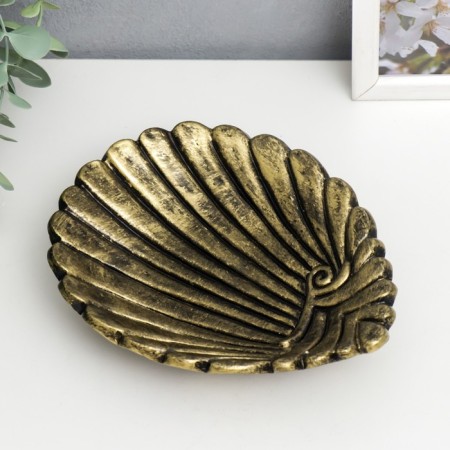 Decorative polystone plate "Shell" under the brass 5x15x18.5 cm-2