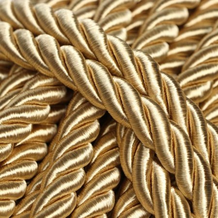 Cord for decor and finish, twisted, decorative, golden, without braid, 12 mm x 25 m-1