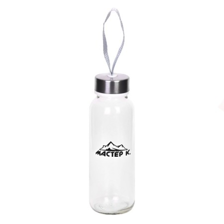 Water bottle, 300 ml, "Master K.", 17 x 4.5 cm, glass