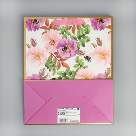 Gift package with a nameplate, packaging, "delicate flowers", 30.5 x 25.4 x 12.7 cm-6