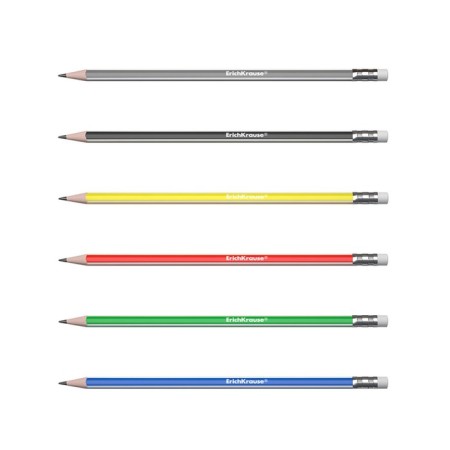 Chernographic pencil with Erichkrause "Classic Triangle 101", HB, neck D = 2.2 mm, plastic, three -sided in the box, mix-4