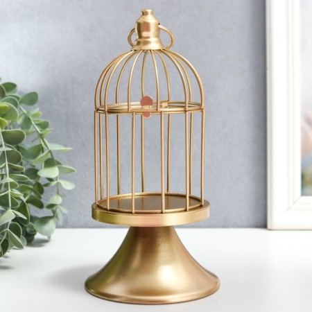 Summary Metal for 1 candle "Golden Cage on the leg" 21x10x10 cm