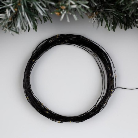Garland "thread" 10 m Rosa, IP20, black thread, 100 LED, glow warm white, 12 V-1