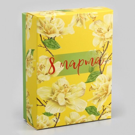 Gift box team "March flowers" 16.5 x 12.5 x 5.2 cm-1