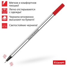 Capillary pen Luxor Fine Writer 045, node 0.8 mm, red ink, black and white housing