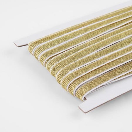 Gum with glitter, 10 mm, 10 ± 1 m, white/gold color-2