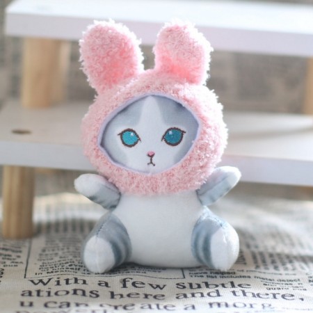Soft toy "Kitik", in a costume bunny, on a key fob, 11 cm, color mix-2