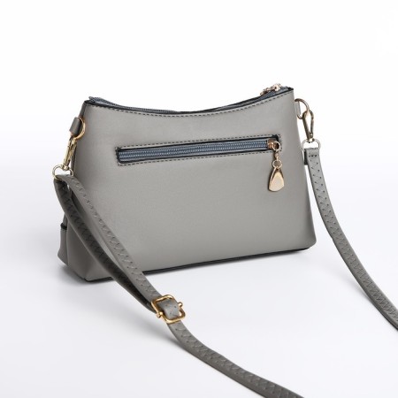 Bag Cross-Bodi with a zipper, gray color-1