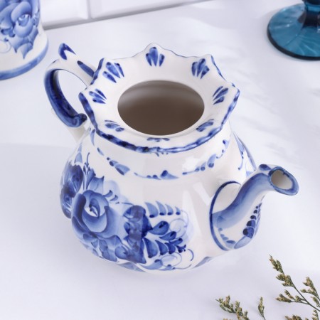 Teapot "ANEMON", large, 22 x 23 cm, gzhel-4
