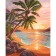 Diamond mosaic with partial filling on the canvas "Sunset at Sea", 40 x 50 cm